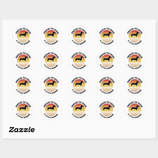 Rond Fier d'avoir un petit Sticker Dachshund Wiener (Feuille)