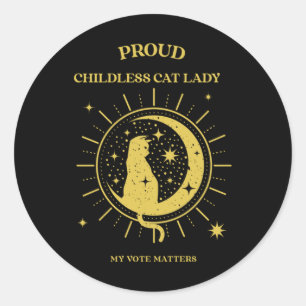 Rond Fière Chat Sans Enfant Dame Mon Sticker Vote