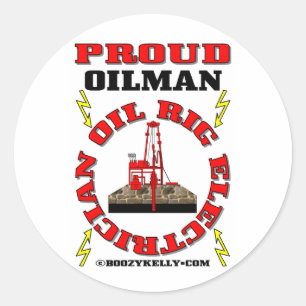 Rond Fière Oilman, Électricien À Huile, Sticker À Huile