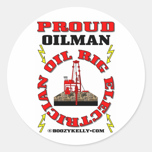 Rond Fière Oilman, Électricien À Huile, Sticker À Huile (Devant)