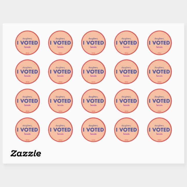 Rond Filles J'Ai Voté Sticker Sheet (Feuille)