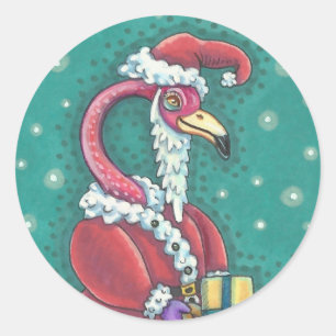 ROND FLAMANT ROSE ROSE CHAUD SANTA CLAUS, STICKER DE NO