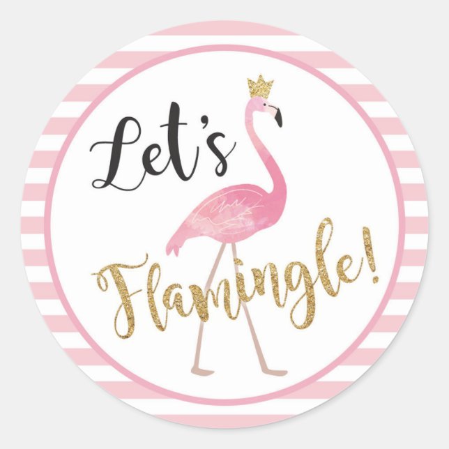 Rond Flamingle ! Sticker Flamant rose (Devant)