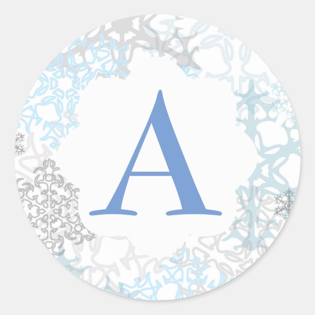 Rond Flèche de neige blanche/bleue - Sticker circulaire (Devant)