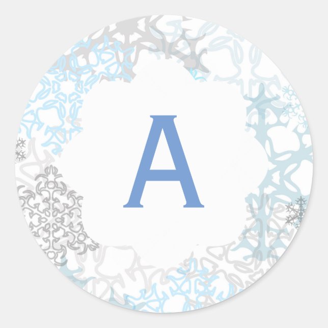 Rond Flèche de neige blanche/bleue - Sticker circulaire (Devant)
