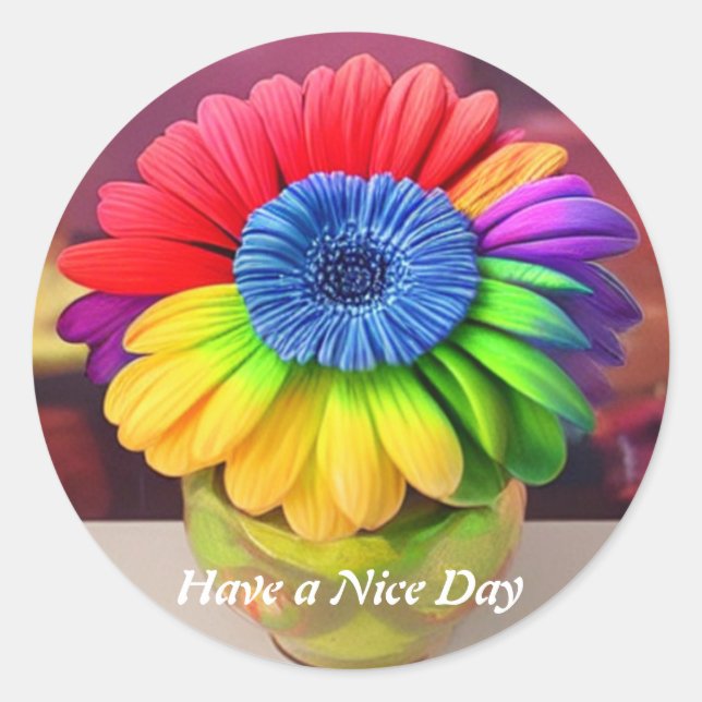 Rond Fleur Avoir Un Beau Sticker Classic Round Day (Devant)