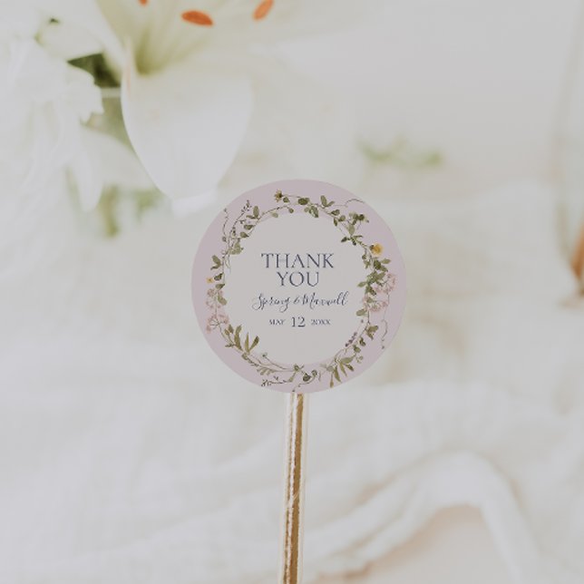 Rond Fleur sauvage de printemps | Sticker Merci flush F (Créateur téléchargé)