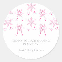 Flocons de neige | Sticker Fille Baby shower Faveu