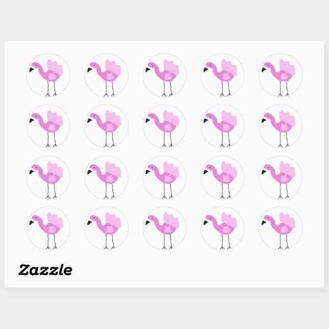 Rond Flora Le Sticker Flamant rose (Feuille)