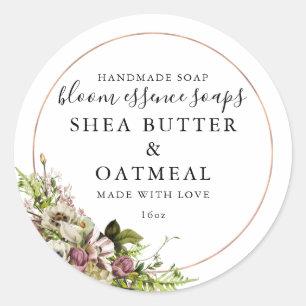 Rond Floral et huile Sticker pour savon