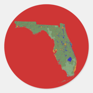 Rond Florida Map Sticker