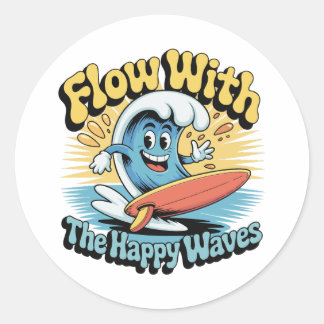 Rond Flow With The Happy Waves Waterproof Sticker