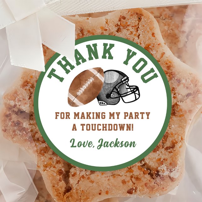 Rond Football Anniversaire Party Classic Round Sticker (Créateur téléchargé)