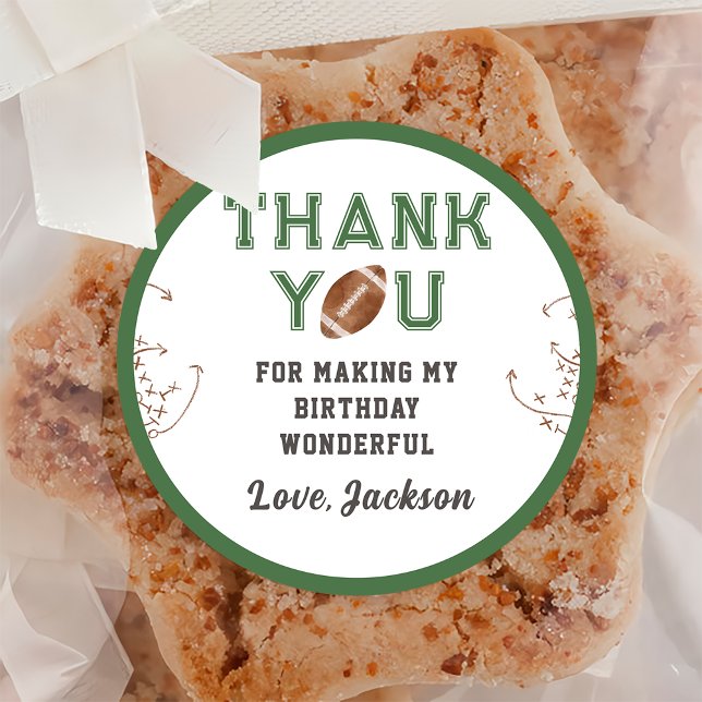 Rond Football Anniversaire Party Classic Round Sticker (Créateur téléchargé)