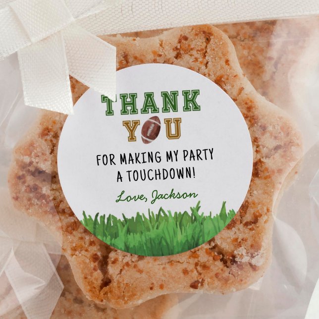 Rond Football Anniversaire Party Classic Round Sticker (Créateur téléchargé)