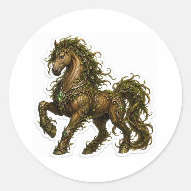 Rond Forest Guardian Horse Sticker (Devant)