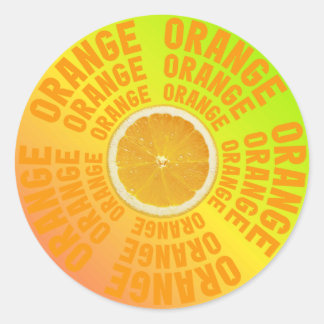 Rond Fresh & Juicy Orange slice Typography Sticker