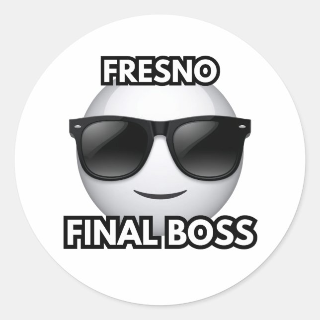 Rond Fresno Final Boss Cool Emoji Sticker (Devant)