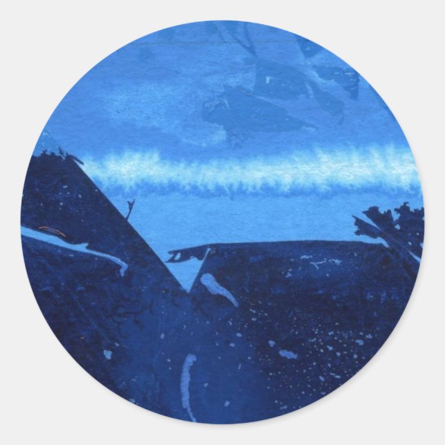 Rond "Frozen Ridge #2" Sticker abstrait Design (Devant)