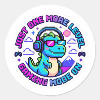 Rond Funny Retro Gamer Sticker - Just One More Level Pi