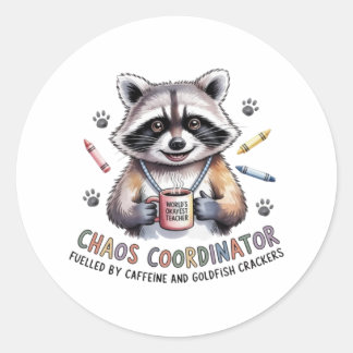 Rond Funny Teacher Sticker Chaos Coordinator Gift for W