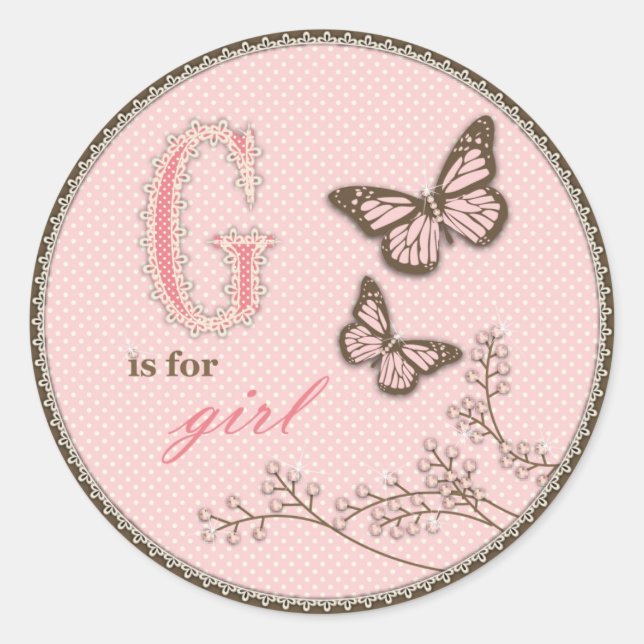 Rond G est pour Sticker pour fille (Devant)