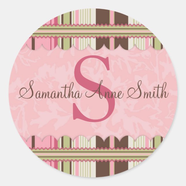 Rond G Sticker pour fille Monogramme (Devant)