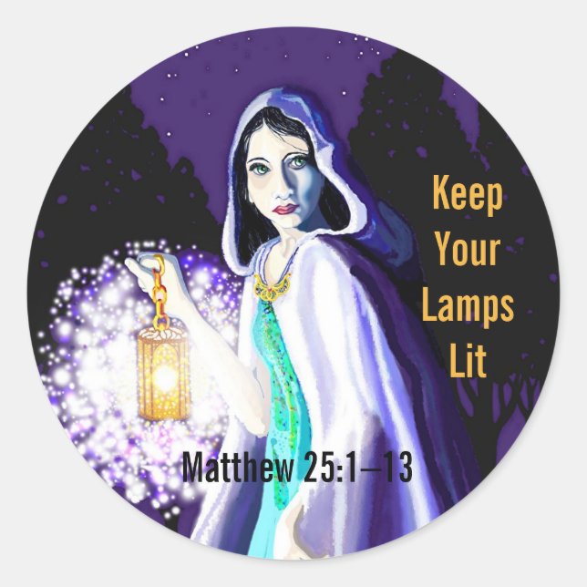 Rond Garder votre lampe allumée Sticker (Devant)