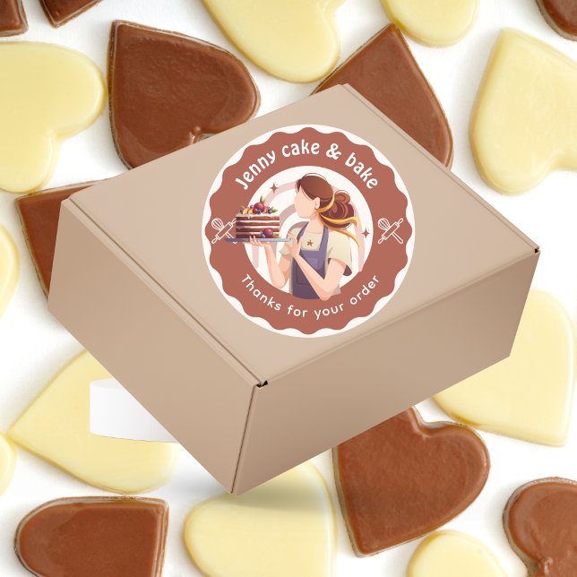 Rond Gâteaux féminins Brown et commerce sucré Sticker (Créateur téléchargé)