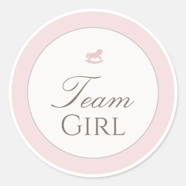Rond Gender Reveal Voting Team Girl Teddy Bear Sticker (Devant)