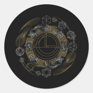 Rond Géométrie sacrée Sticker Ratio d'or Mathématique