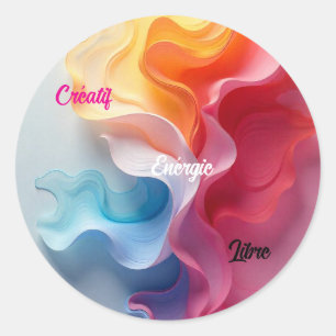 Rond GeoPop Sticker – Colorful Geometric Harmony