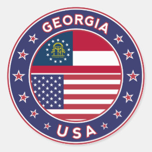 Rond Georgia, USA States, Georgia sticker