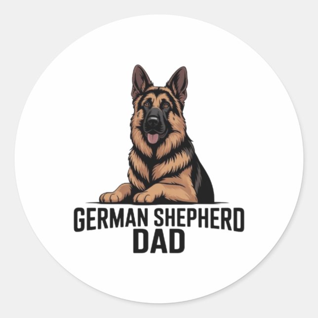 Rond German Shepherd Dad Proud Dog Dad Sticker German S (Devant)