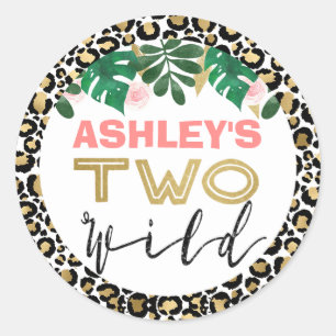 Rond Girls Two Wild Safari à thème Anniversaire Sticker