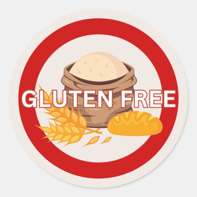 Rond Gluten Free Food Allergy Alert Classic Sticker (Devant)