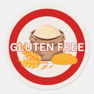 Rond Gluten Free Food Allergy Alert Classic Sticker