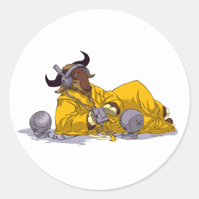 Rond GNU Écouter Music Free Software Sticker (Devant)