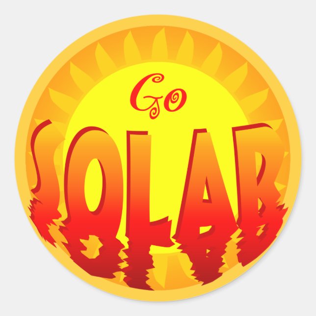 Rond Go Solar Slogan Sticker (Devant)
