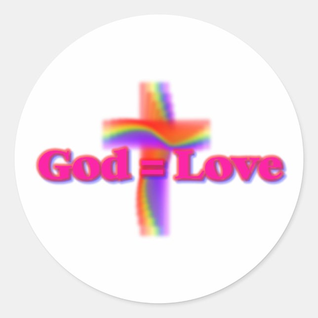 Rond God=Love Rainbow Sticker (Devant)