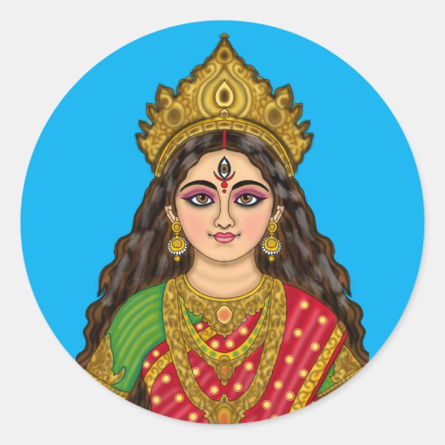 Rond Goddess Durga Sticker (Devant)