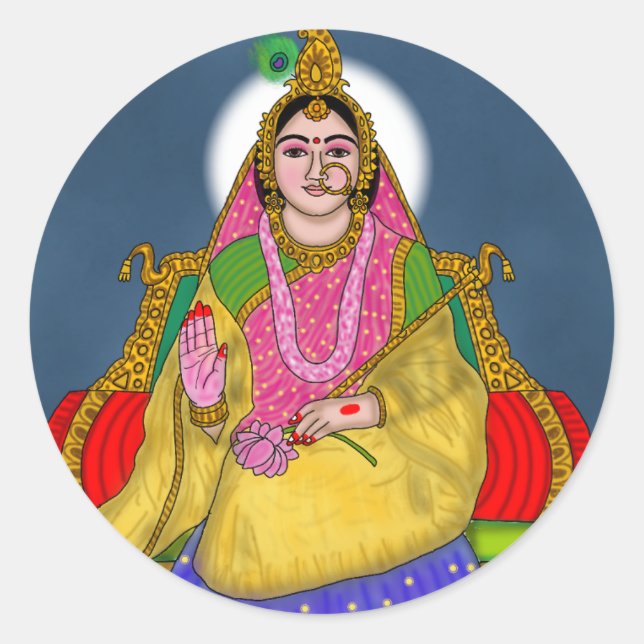 Rond Goddess Radha Sticker (Devant)