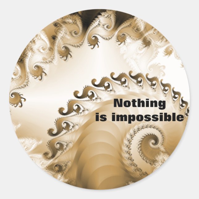 Rond Golden Beach Shell Rien N'Est Impossible Sticker (Devant)