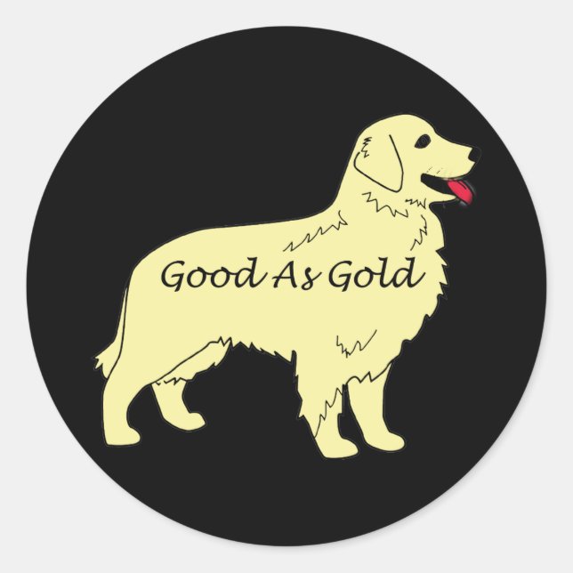 Rond Golden Retriever Good As Gold Sticker (Devant)