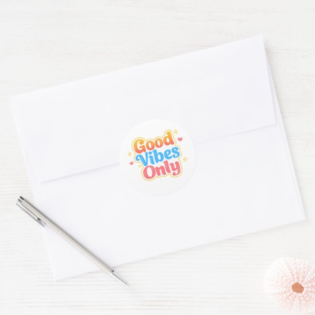 Rond Good Vibes Only Positive Vibes Sticker (Enveloppe)