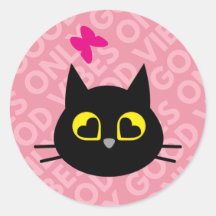 GOOD VIBES SEULEMENT - Happy Black Cat Sticker