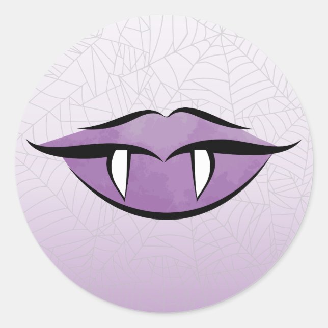 Rond Goth Lèvres Vampire Halloween Sticker ronde Annive (Devant)