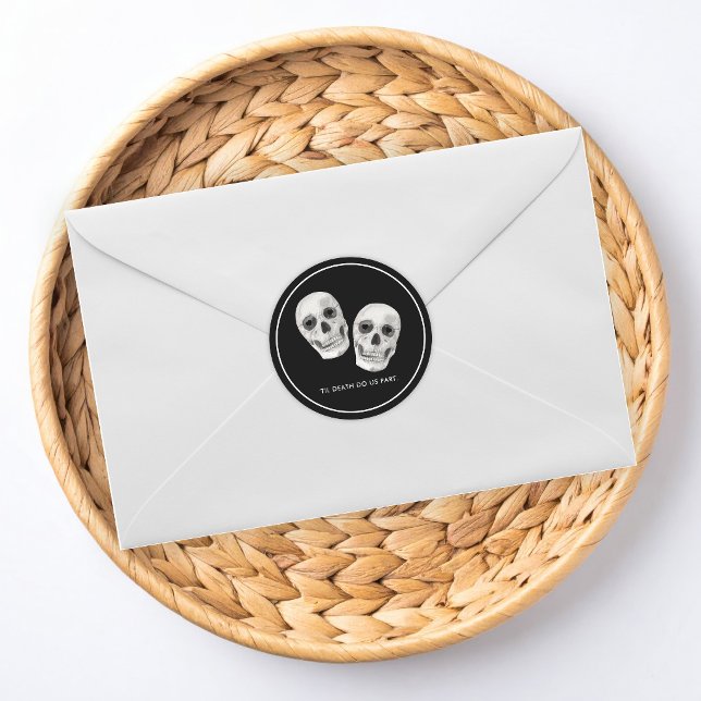 Rond Gothic Skull Wedding Sticker (Créateur téléchargé)
