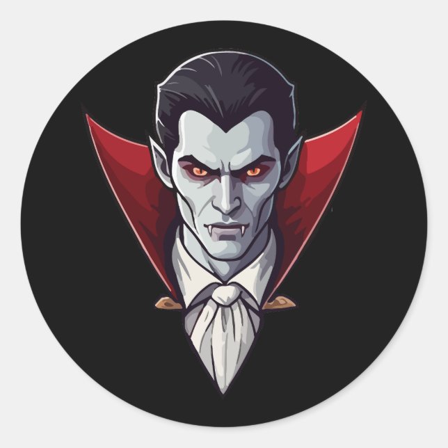 Rond 🦇 gothique Vampire Sticker noir 🖤 🎃 (Devant)