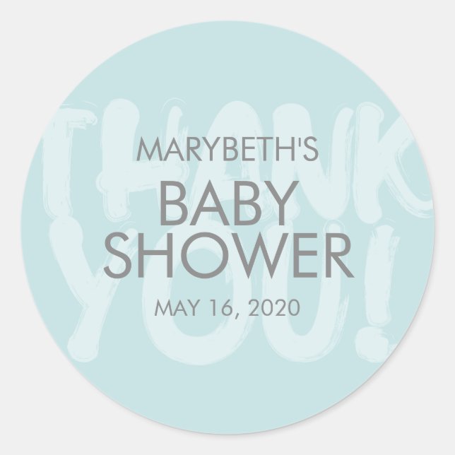 Rond Graffiti Baby shower bleu Favoriser Sticker (Devant)